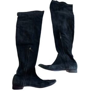 Animale Boots Womens Size‎ 38 or 7 US Black Suede Leather Italian Over the Knee